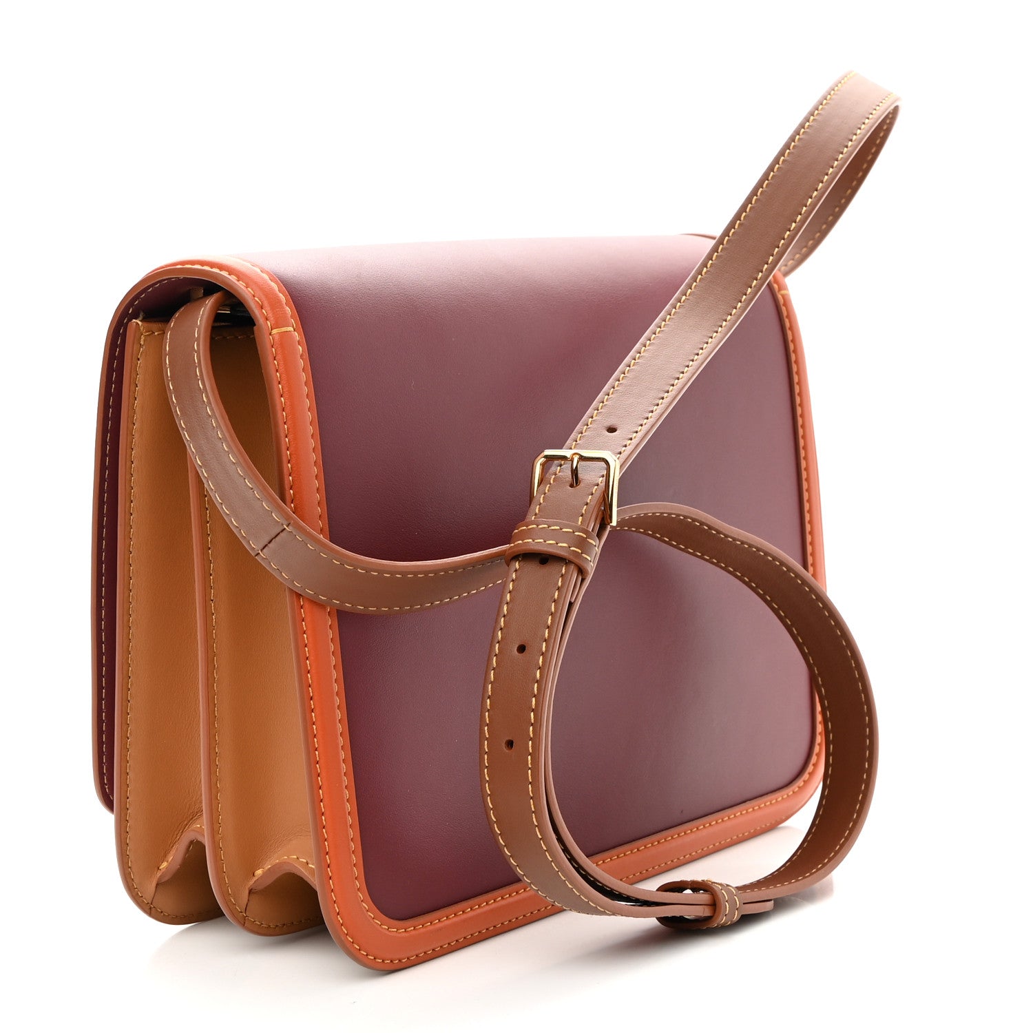 Burberry Smooth Calfskin Monogram Medium TB Bag Burgundy Multicolor 4 of 10