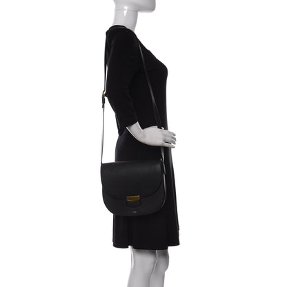 Celine Grained Calfskin Compact Trotteur Black 2 of 9