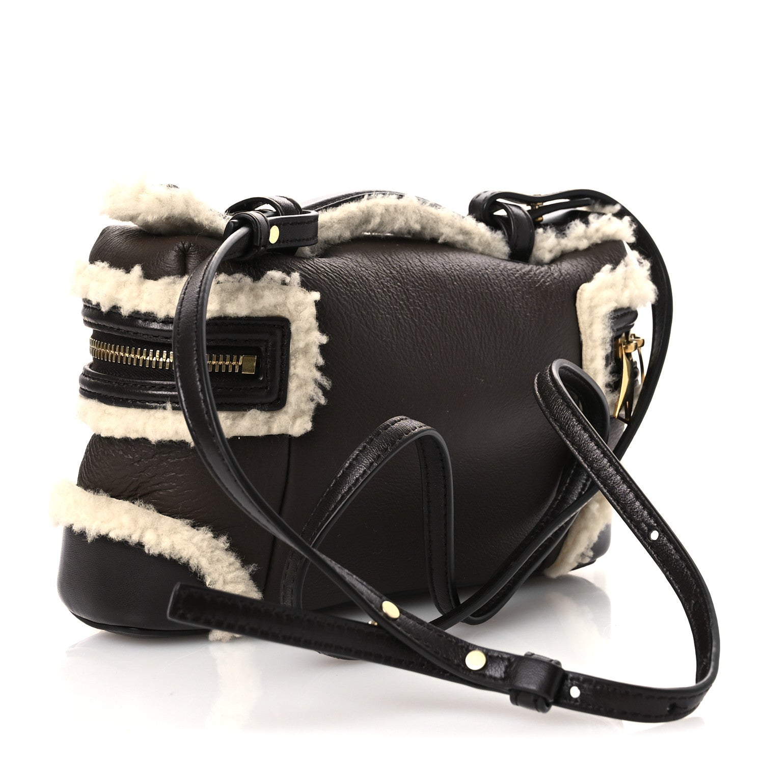 Bottega Veneta Calfskin Shearling Bang Bang Vanity Case Light Brown Teddy 3 of 11