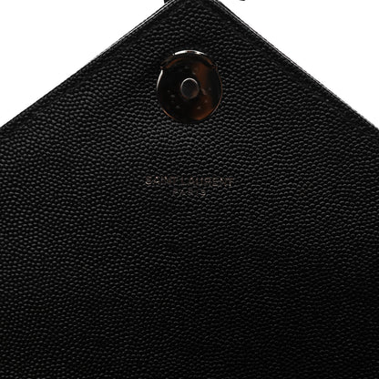 Saint Laurent Grain De Poudre Textured Mixed Matelasse Large Triquilt Monogram Monochrome Satchel Black 7 of 9