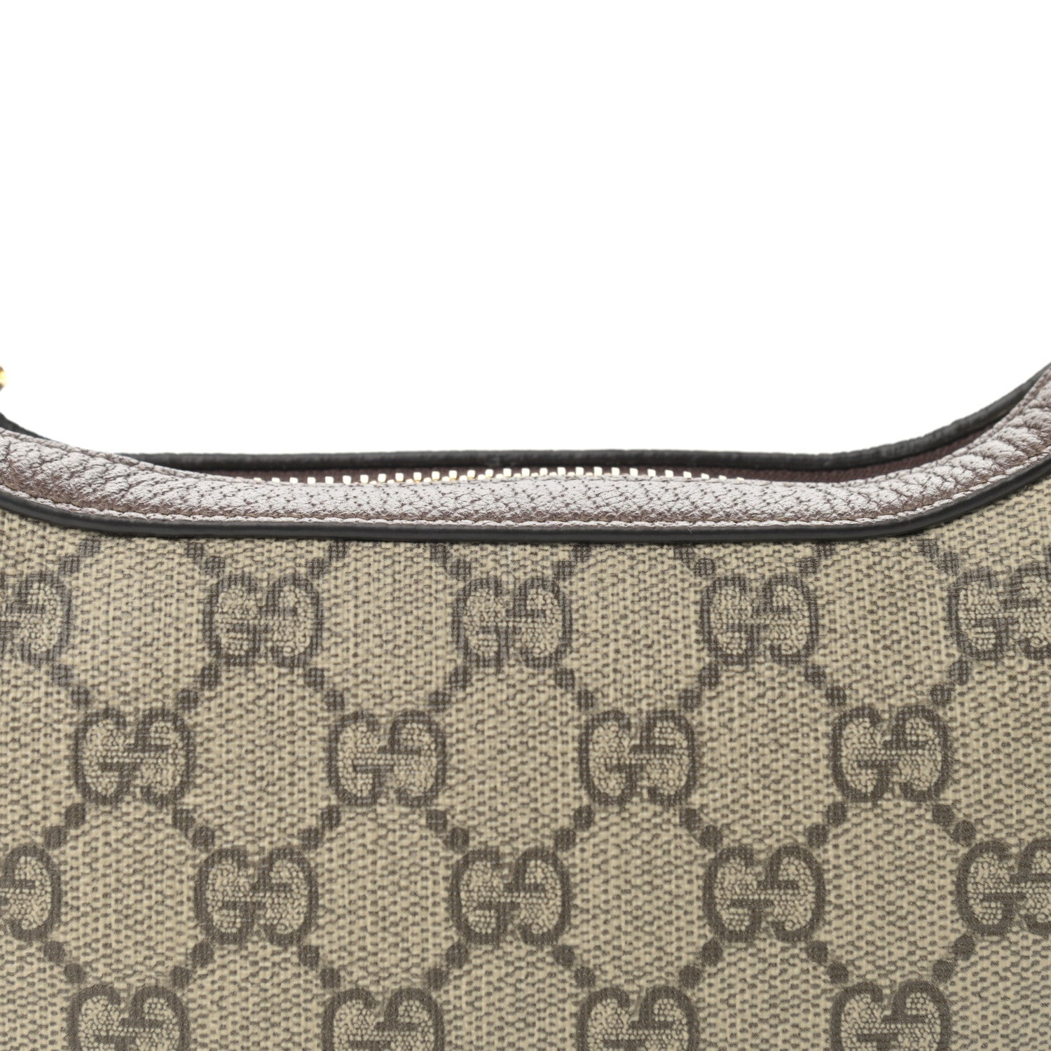 Gucci GG Supreme Monogram Textured Calfskin Web Mini Ophidia Half Moon Hobo Beige Ebony New Acero 8 of 11