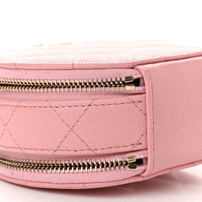 Chanel Caviar Quilted Round Handle With Care Vanity With Chain Pink 9 of 11