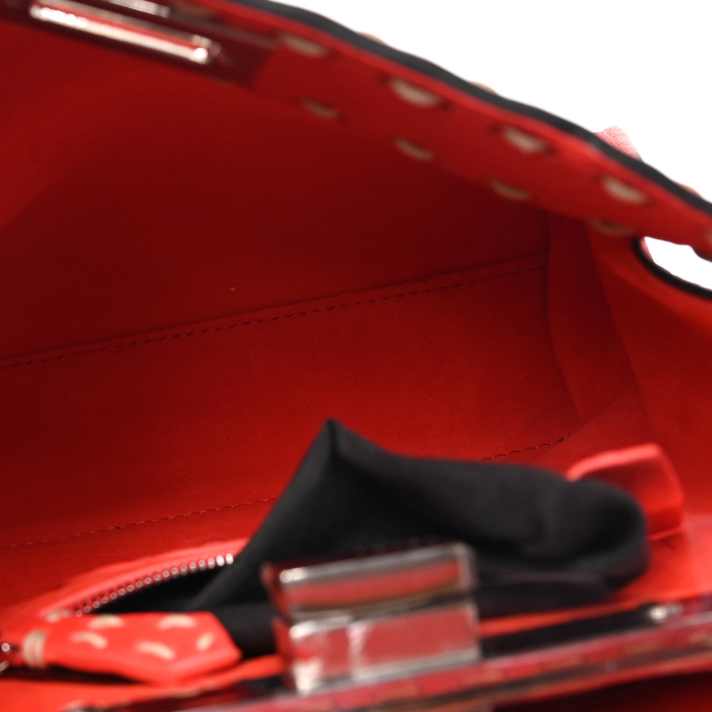 Vitello Granato Camoscio Selleria Macro Stitchings Mini Peekaboo Iconic Satchel Tullipano