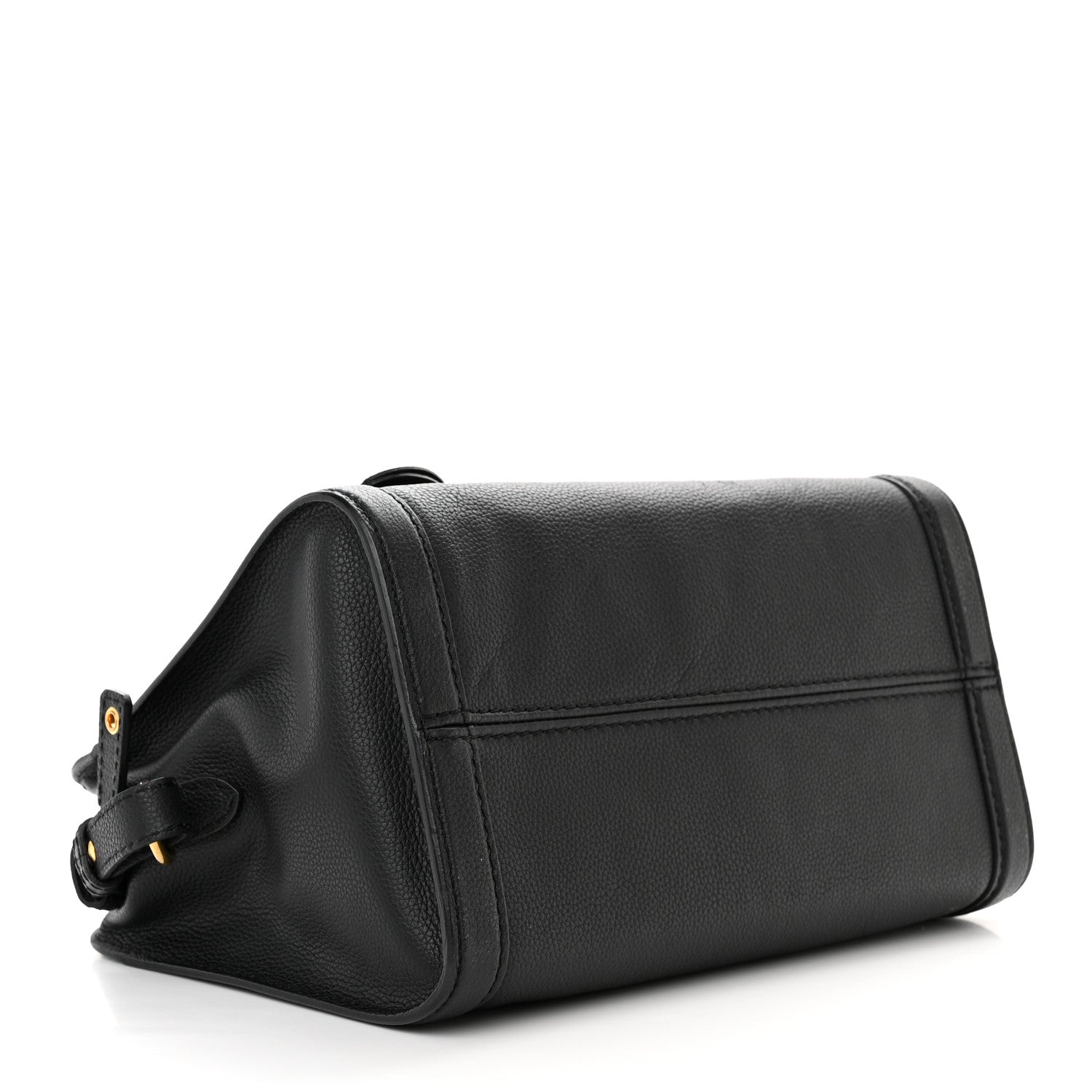 Alexander McQueen Pebbled Calfskin Small Skull Padlock Zip Around Tote Black 4 of 12