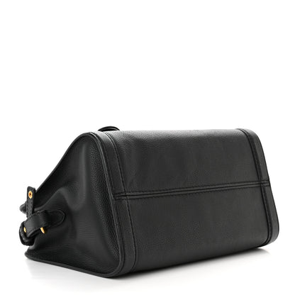 Alexander McQueen Pebbled Calfskin Small Skull Padlock Zip Around Tote Black 4 of 12