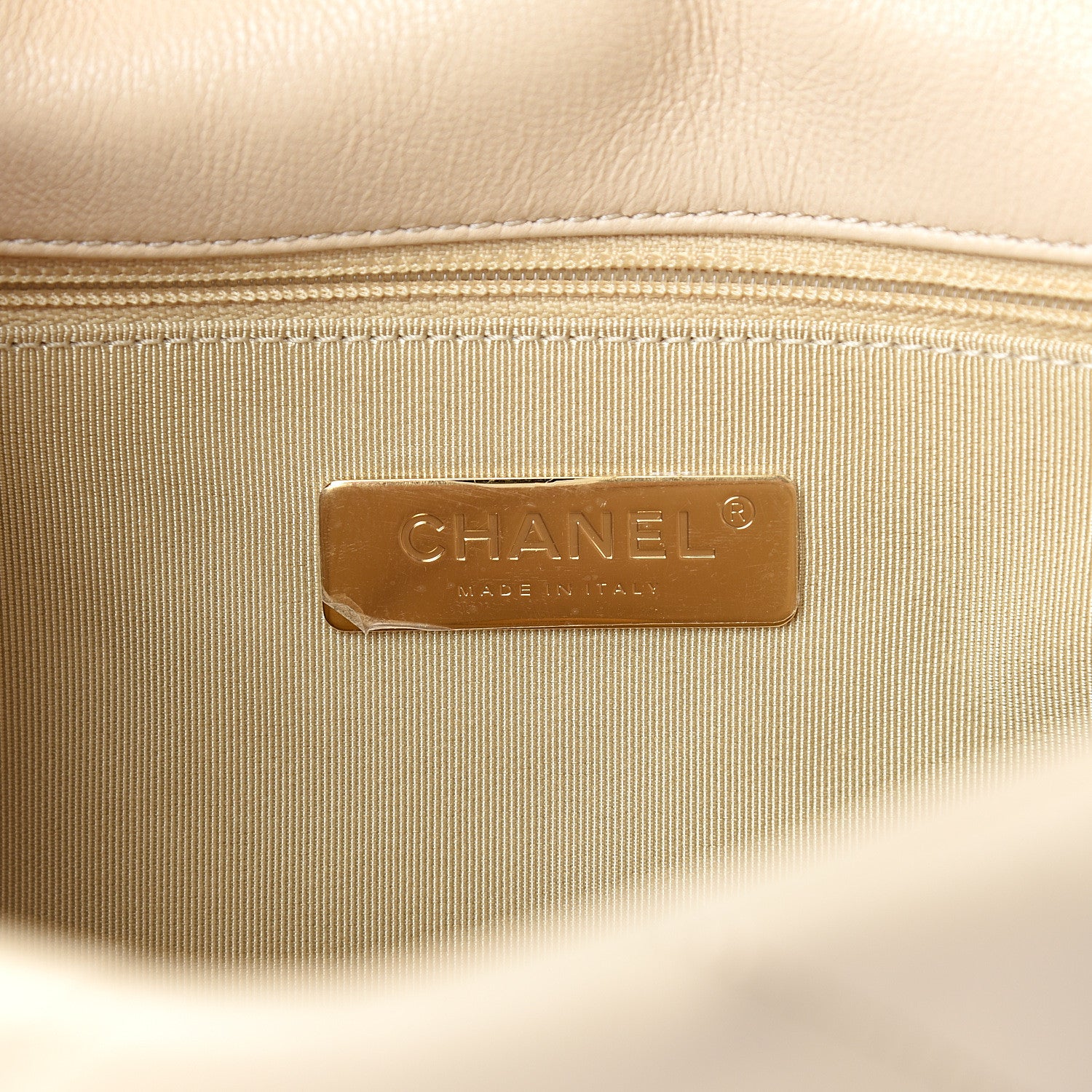Chanel Goatskin Quilted Medium 19 Flap Beige 5 of 10