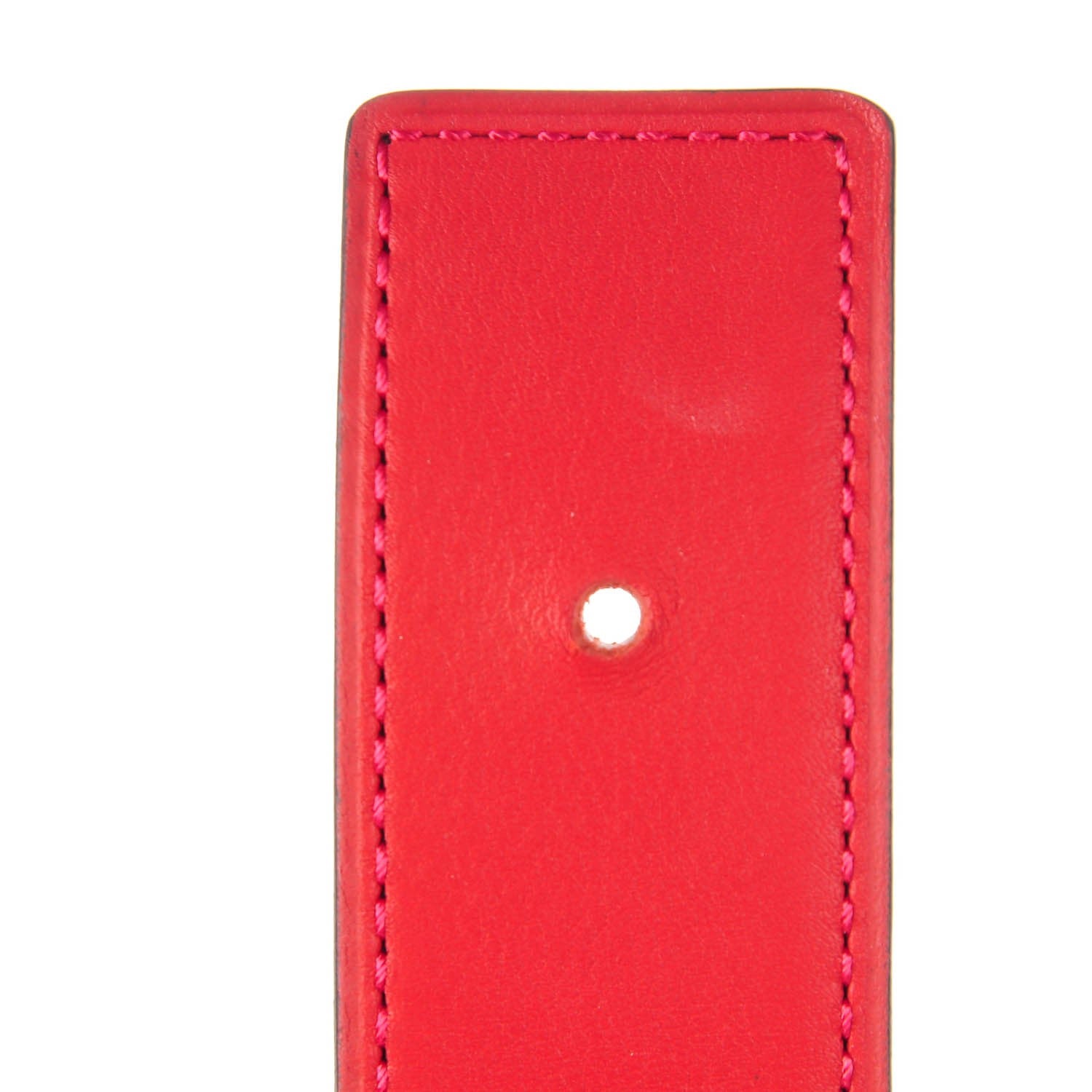 Hermes Swift Epsom 32mm H Belt 95 Vermillion Rose Jaipur 10 of 10