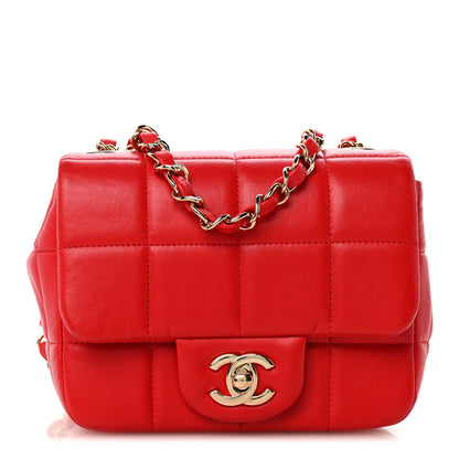 Chanel Lambskin Resin Crystal Square Quilted Monacoco Mini Flap Red 1 of 12