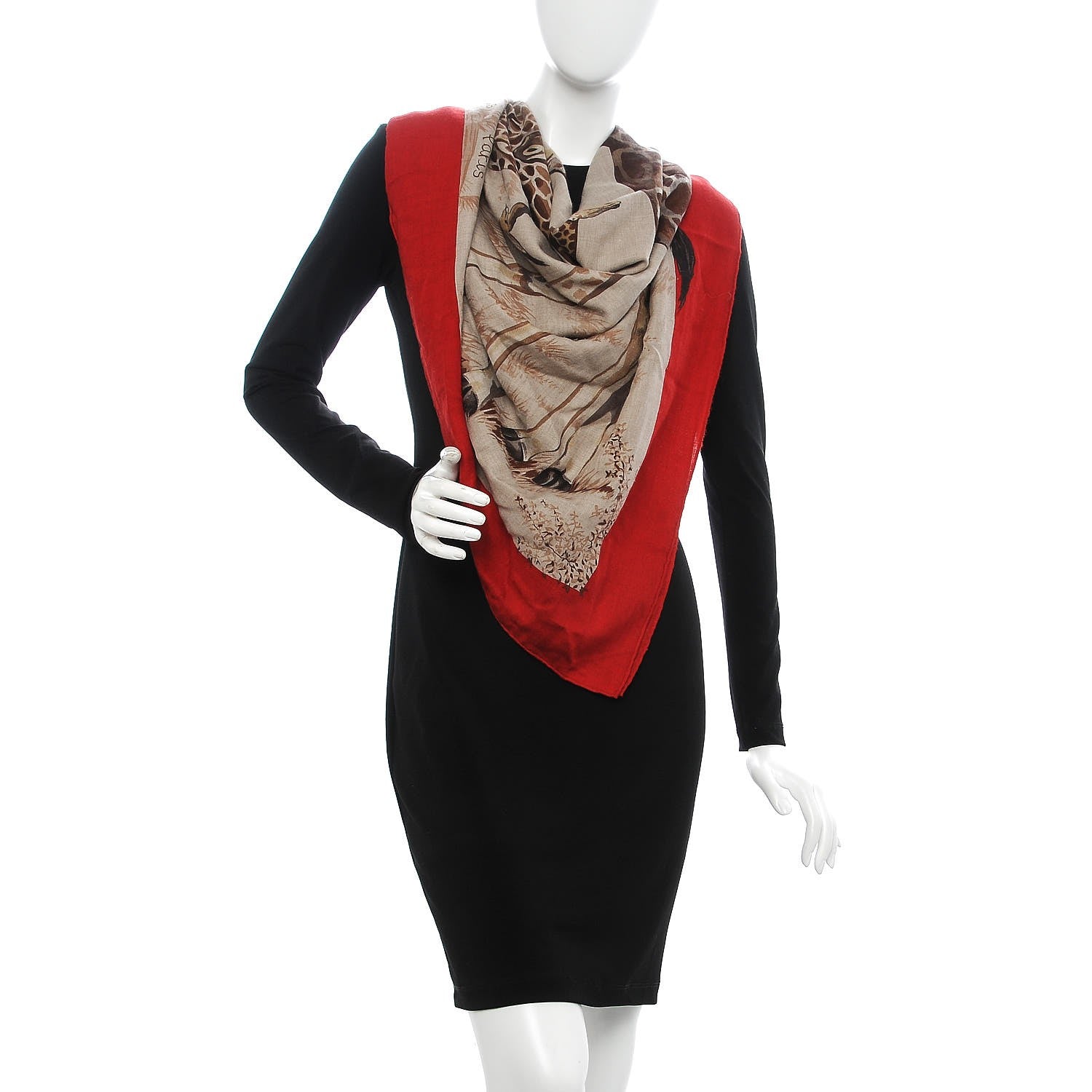 Hermes Cashmere Silk Les Girafes Shawl 140 2 of 5
