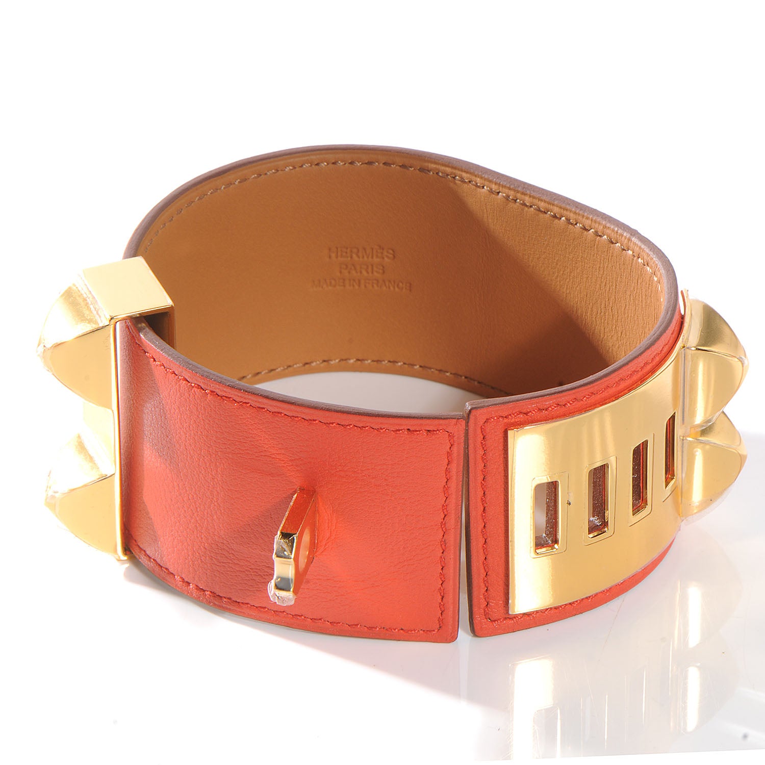 Hermes Chamonix Collier de Chien CDC Bracelet Capucine L 3 of 6