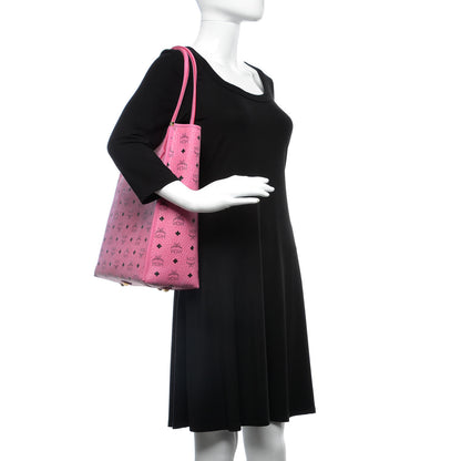 MCM Visetos Kira North South Shopper Tote Pink 2 of 9
