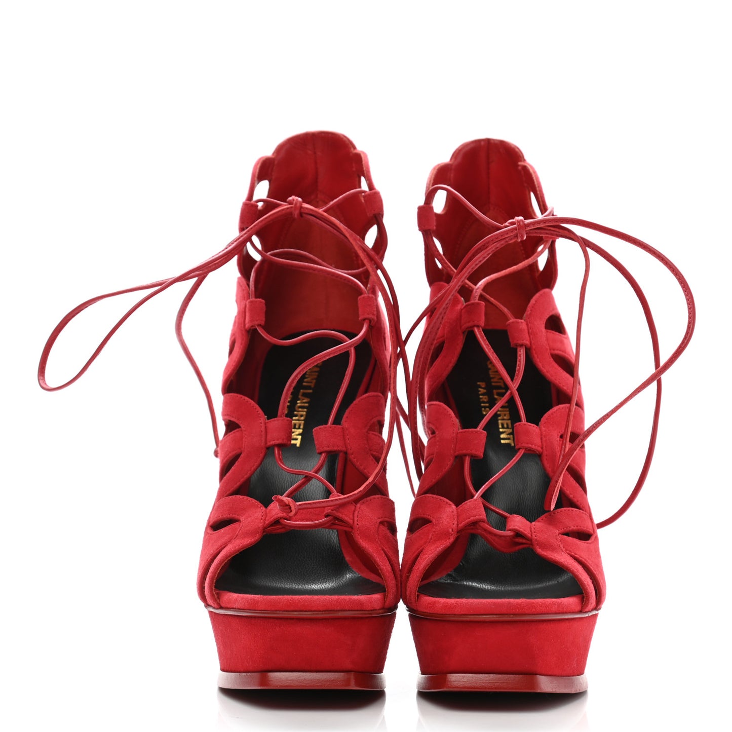Kid Scamosciato Tribute 105 Lace Up Platform Sandals 37 Red