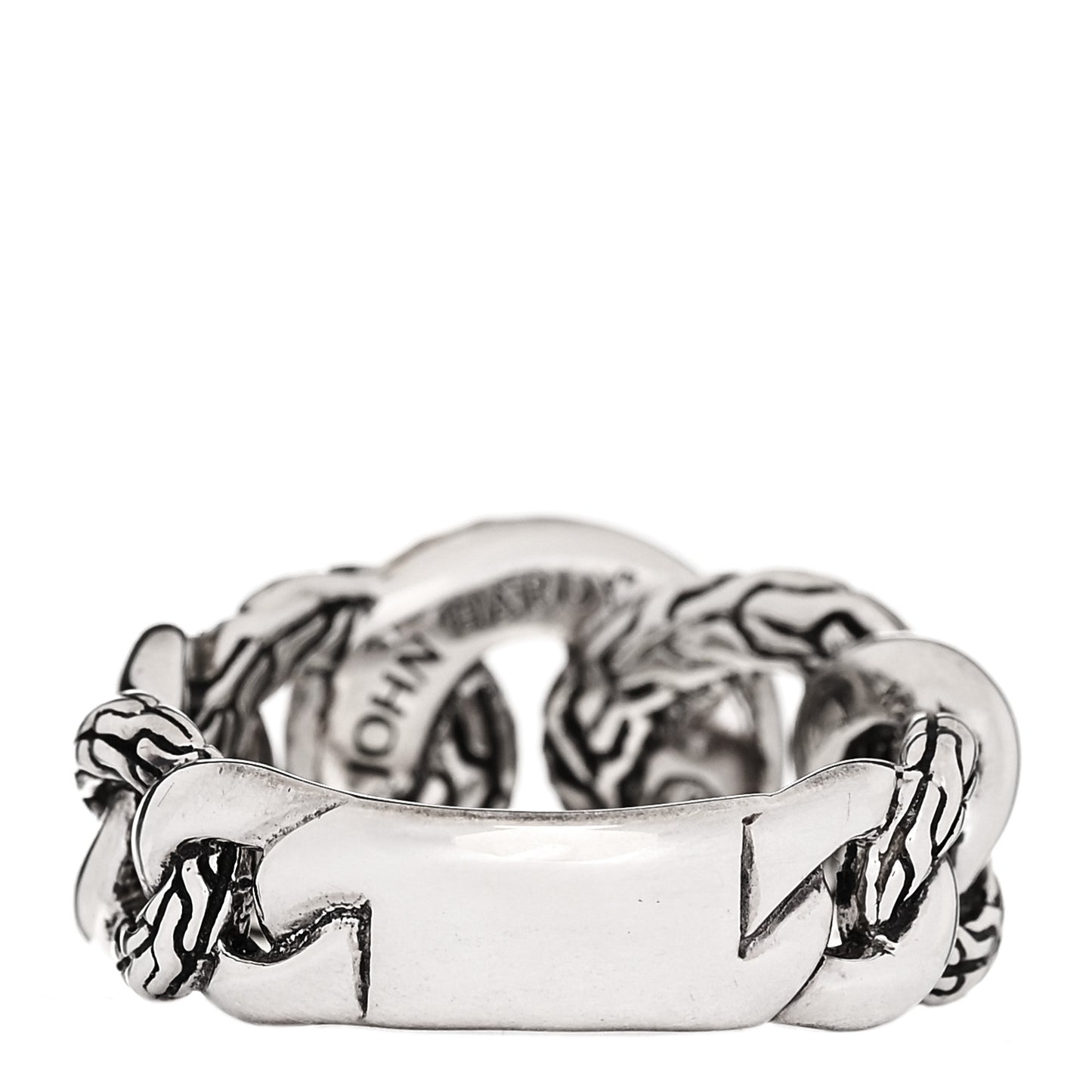 Sterling Silver 18K Yellow Gold Classic Chain Curb Link Ring 54 7