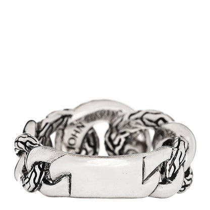 John Hardy Sterling Silver 18K Yellow Gold Classic Chain Curb Link Ring 54 7 3 of 5