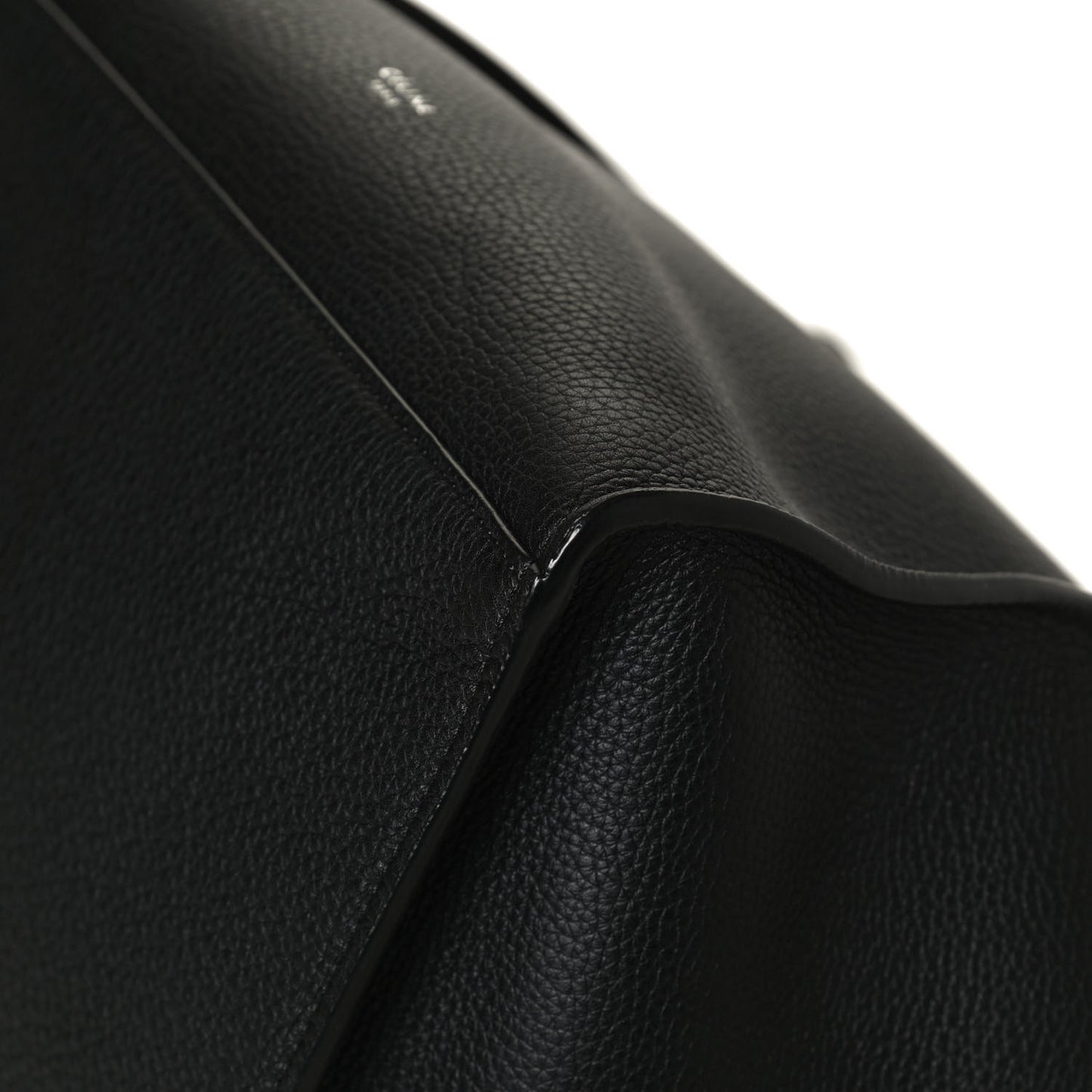 Supple Grained Calfskin Small Long Strap Big Bag Black