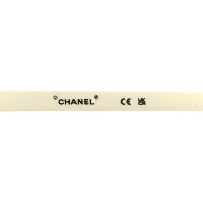Chanel Acetate Shield Sunglasses 71474 Silver White 5 of 8