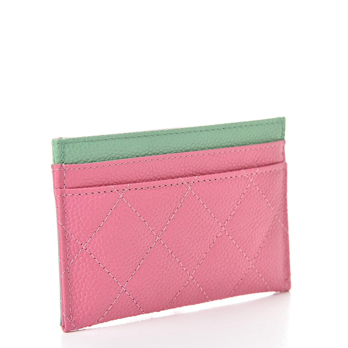 Caviar Quilted CC Filigree Card Holder Pink Blue Green