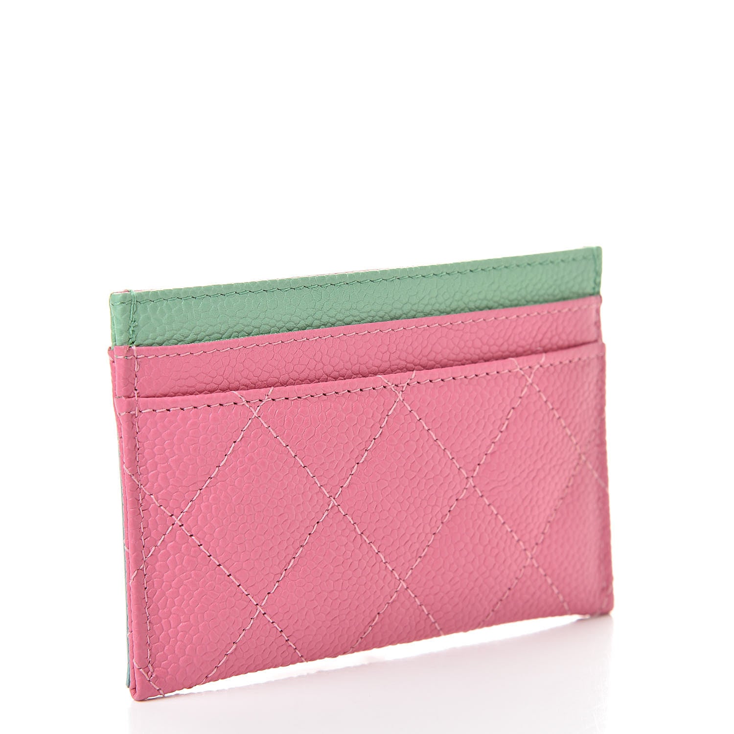 Chanel Caviar Quilted CC Filigree Card Holder Pink Blue Green 3 of 9