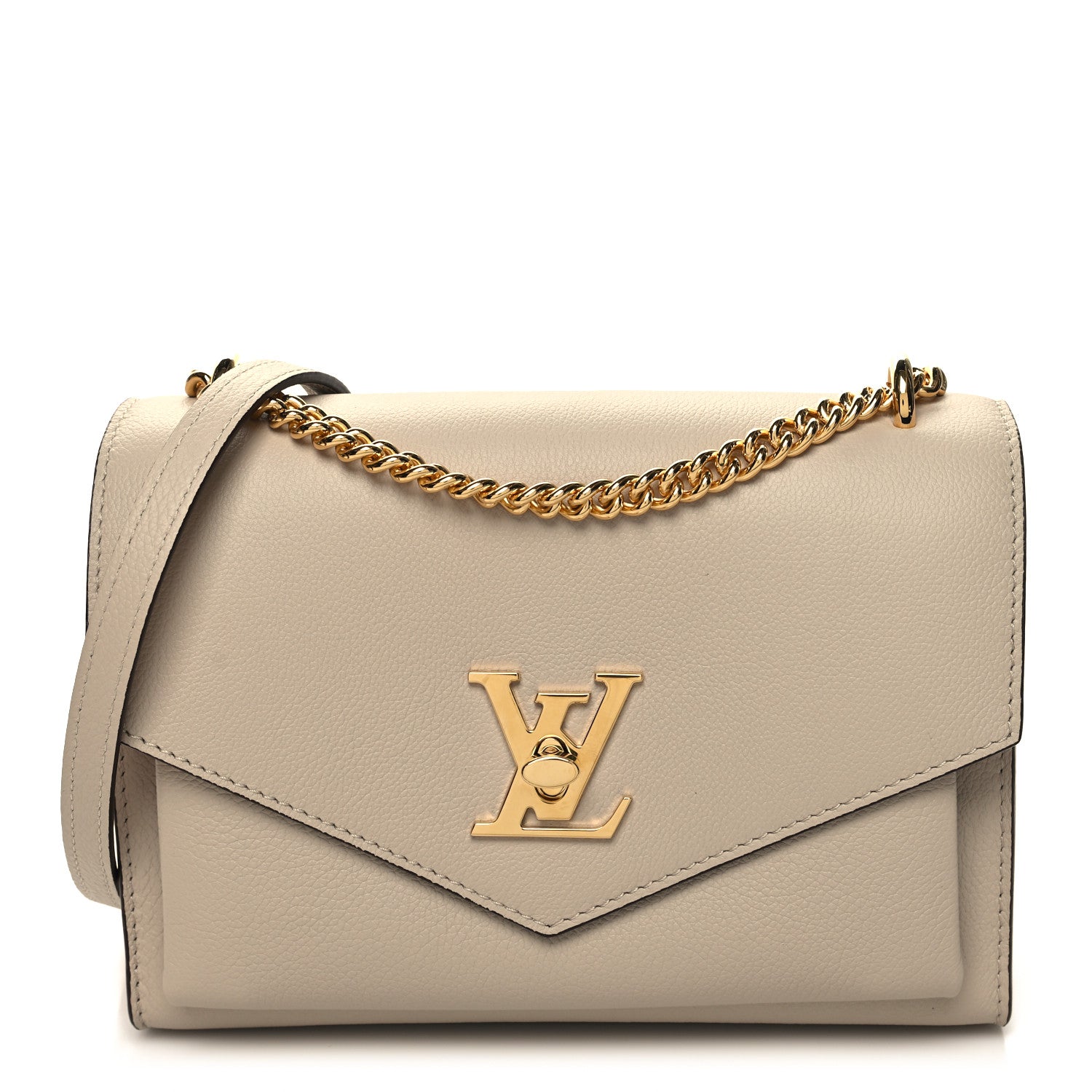Louis Vuitton Soft Calfskin Mylockme Chain Bag BB Greige 1 of 10