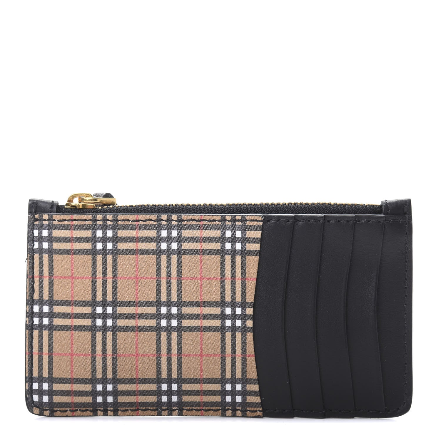 Burberry Mini Vintage Check Calfskin Somerset Coin Case Card Holder Antique Yellow 1 of 8