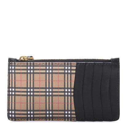 Burberry Mini Vintage Check Calfskin Somerset Coin Case Card Holder Antique Yellow 1 of 8