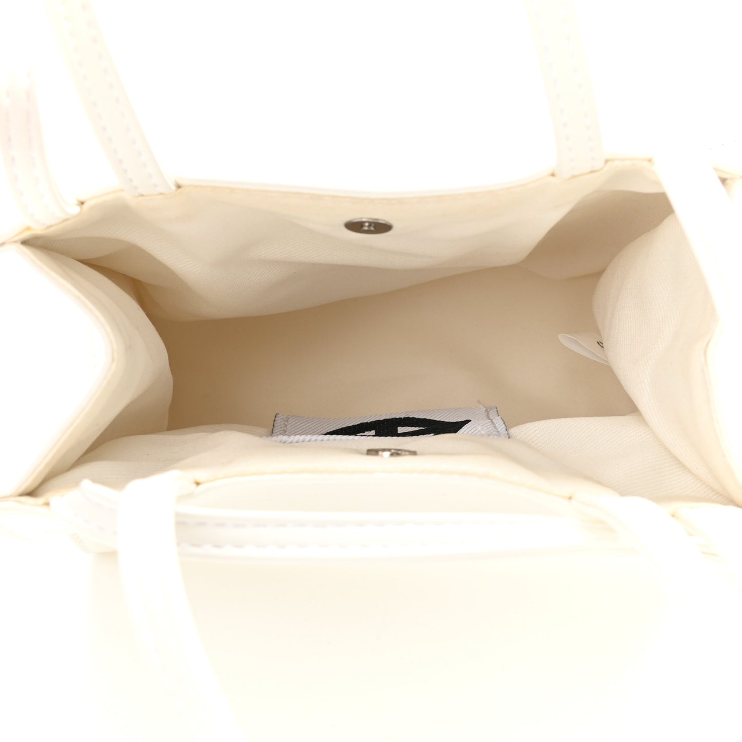Vegan Leather Small Shopping Bag White