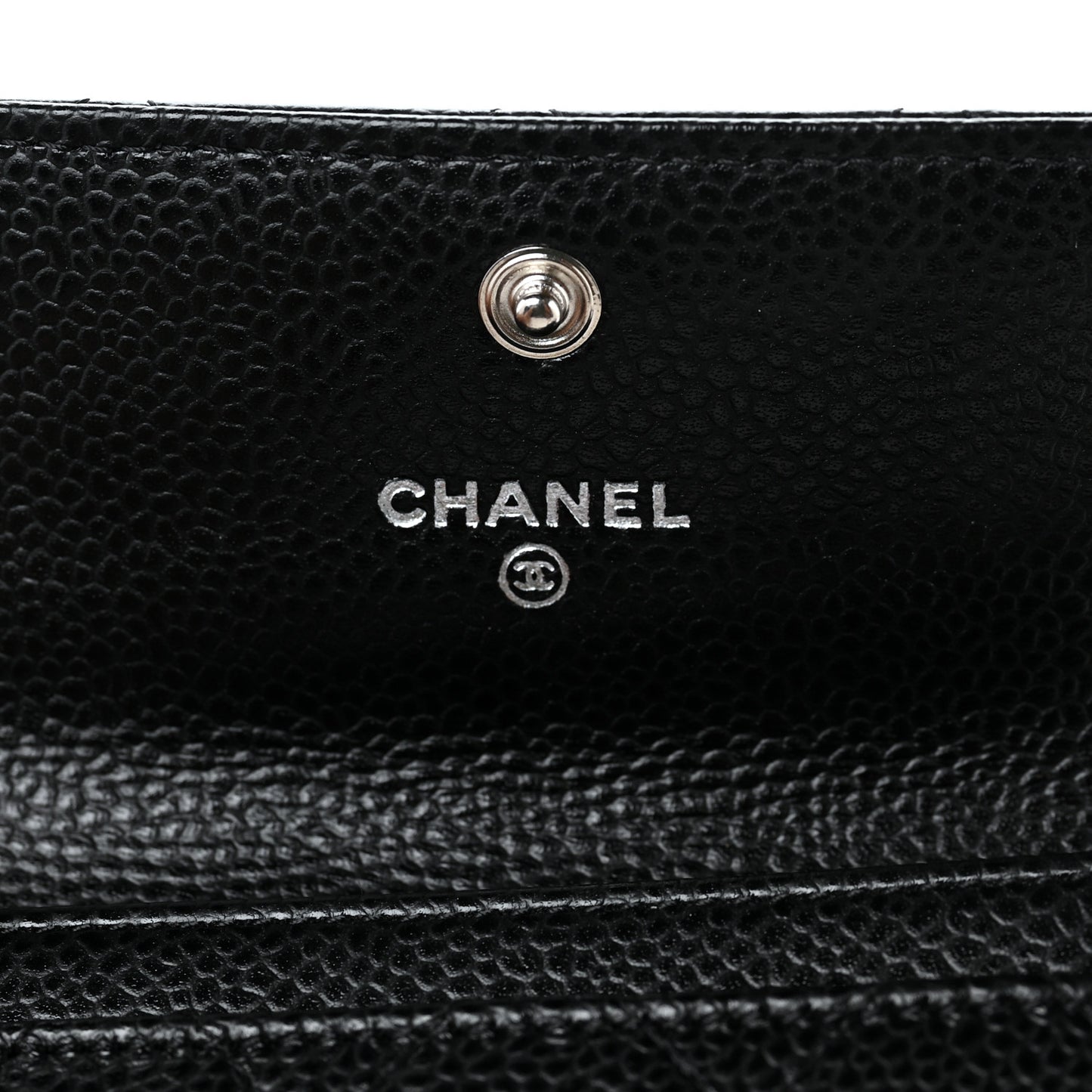 Caviar Quilted Flap Card Holder Black