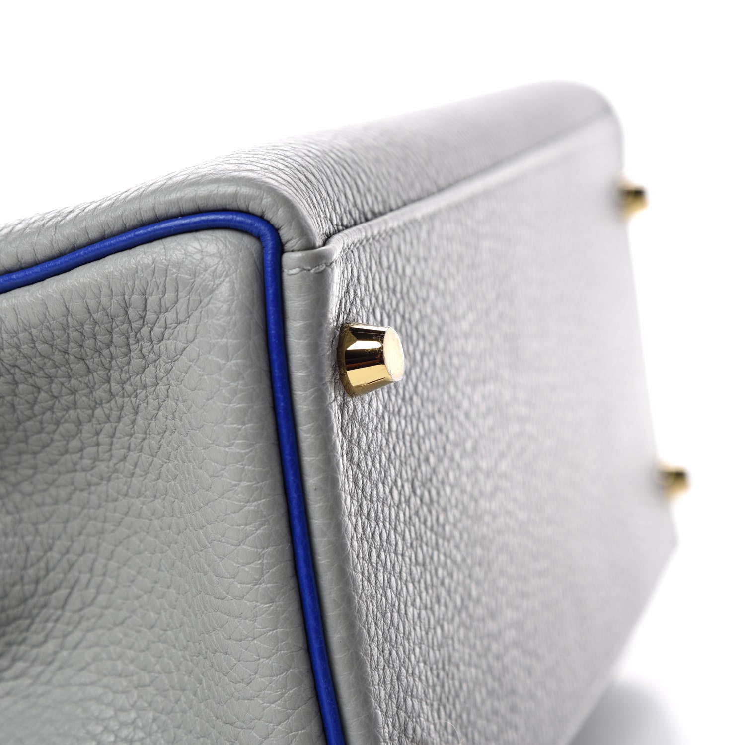 Hermes Taurillon Clemence Horseshoe Kelly Retourne 28 Bleu Glacier Bleu Electrique 7 of 34