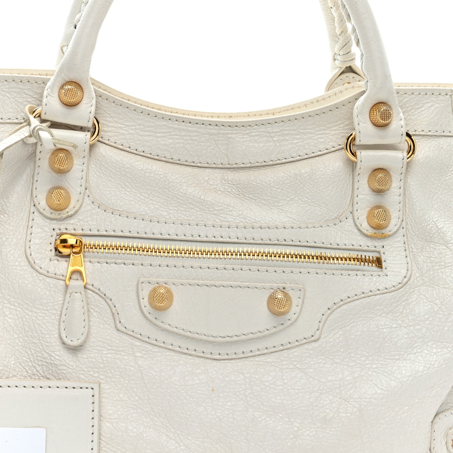 Agneau Giant 12 Gold Hardware City Blanc Creme Light Craie