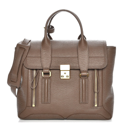 3.1 Phillip Lim 3.1 Textured Calfskin Medium Pashli Satchel Taupe 1 of 8