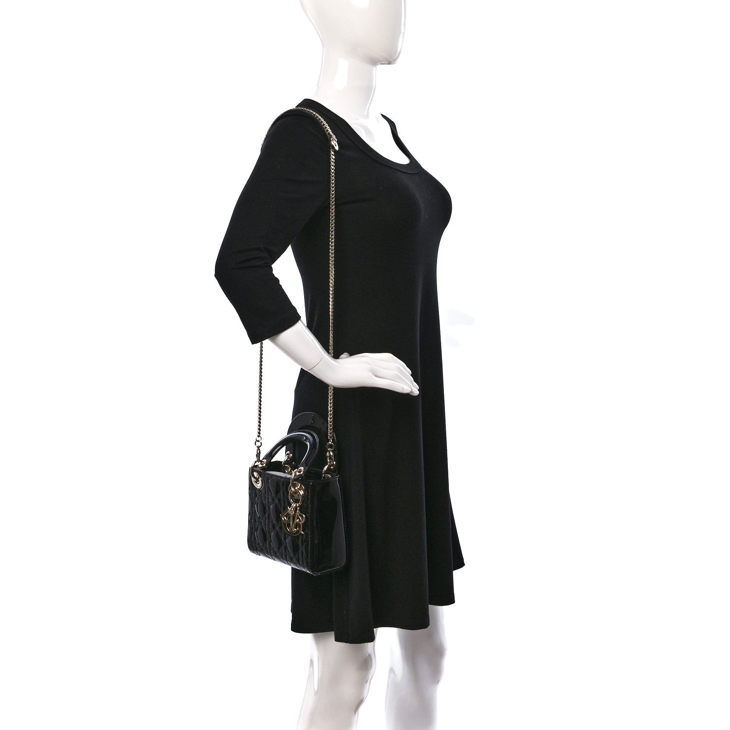 Christian Dior Patent Cannage Mini Lady Dior Black 2 of 9