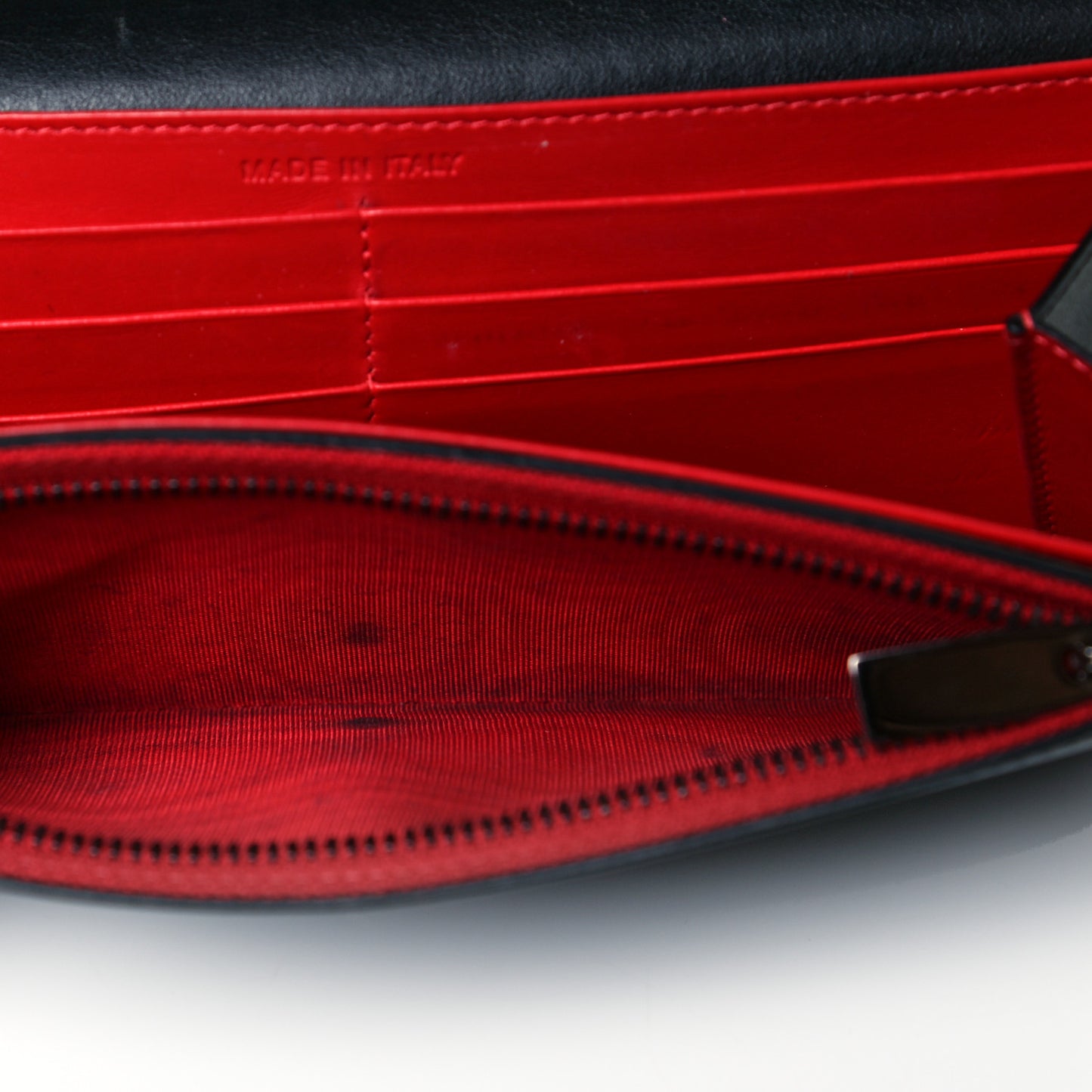 Calfskin Macaron Spiked Flap Wallet Black