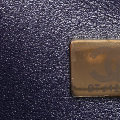 Chanel Iridescent Caviar Quilted Medium Double Flap Dark Blue 7 of 11