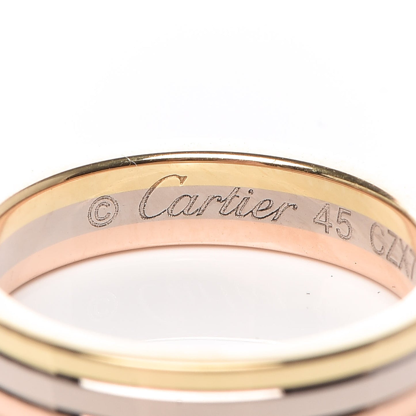 18K Pink White Yellow Gold 3.5mm Vendome Louis Cartier Wedding Band Ring 45 3.25