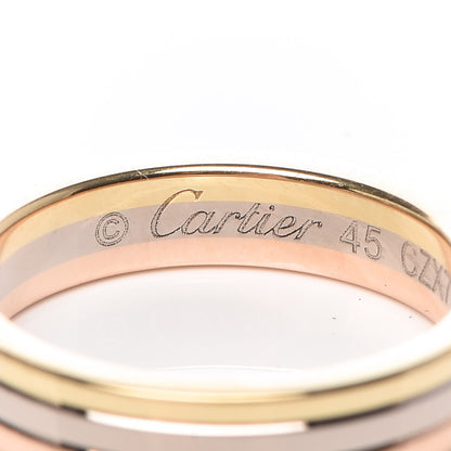 Cartier 18K Pink White Yellow Gold 3.5mm Vendome Louis Cartier Wedding Band Ring 45 3.25 4 of 5
