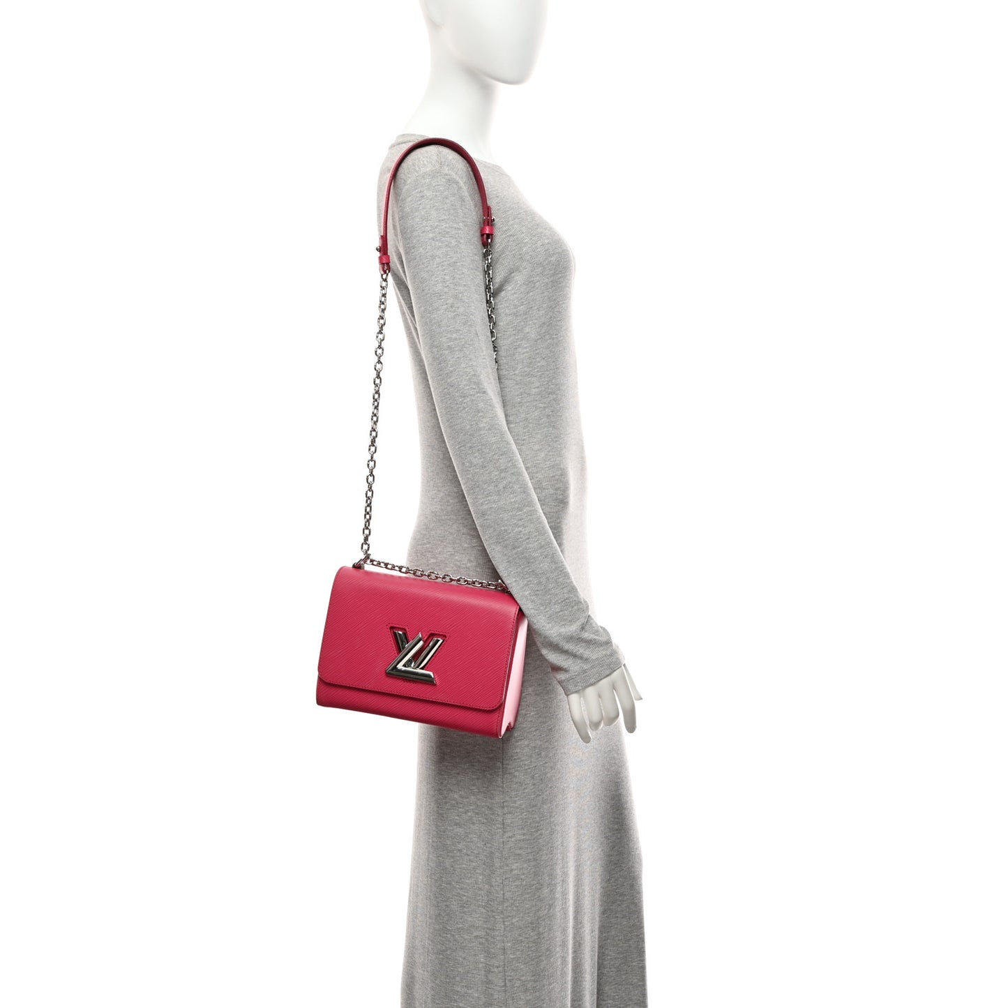 Epi Twist Shoulder Bag MM Hot Pink