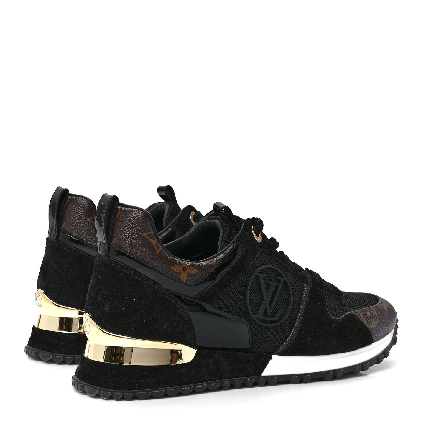 Suede Monogram Run Away Sneakers 36.5 Black