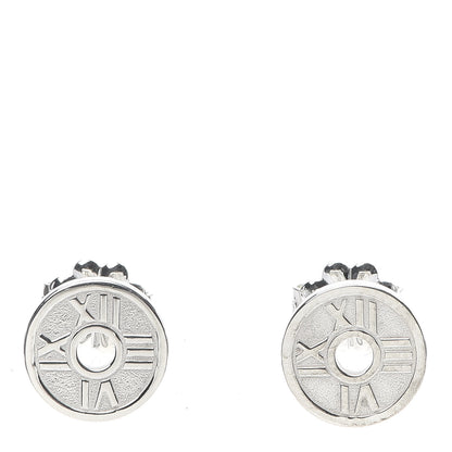 Tiffany Sterling Silver Atlas Round Earrings 1 of 5