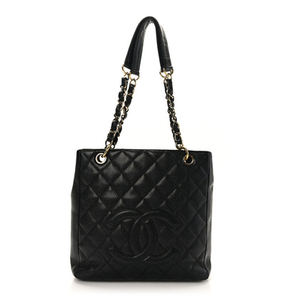 Chanel Caviar Quilted Petit Shopping Tote PST Black 1 of 9