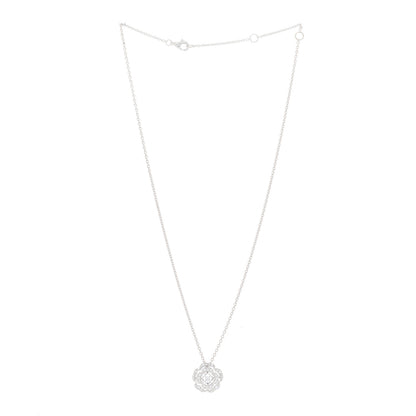 Chanel 18K White Gold Diamond Bouton de Camelia Pendant Necklace 2 of 3