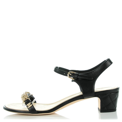 Chanel Lambskin Quilted Reissue Chain Sandals 41 Black 1 of 8