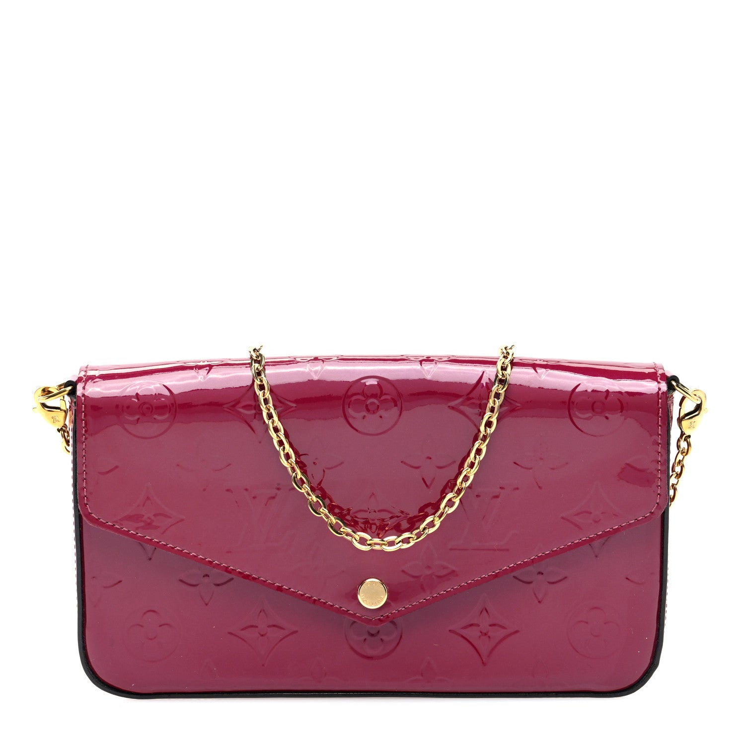 Louis Vuitton Vernis Felicie Chain Wallet Magenta 1 of 10