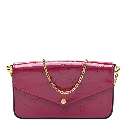 Louis Vuitton Vernis Felicie Chain Wallet Magenta 1 of 10