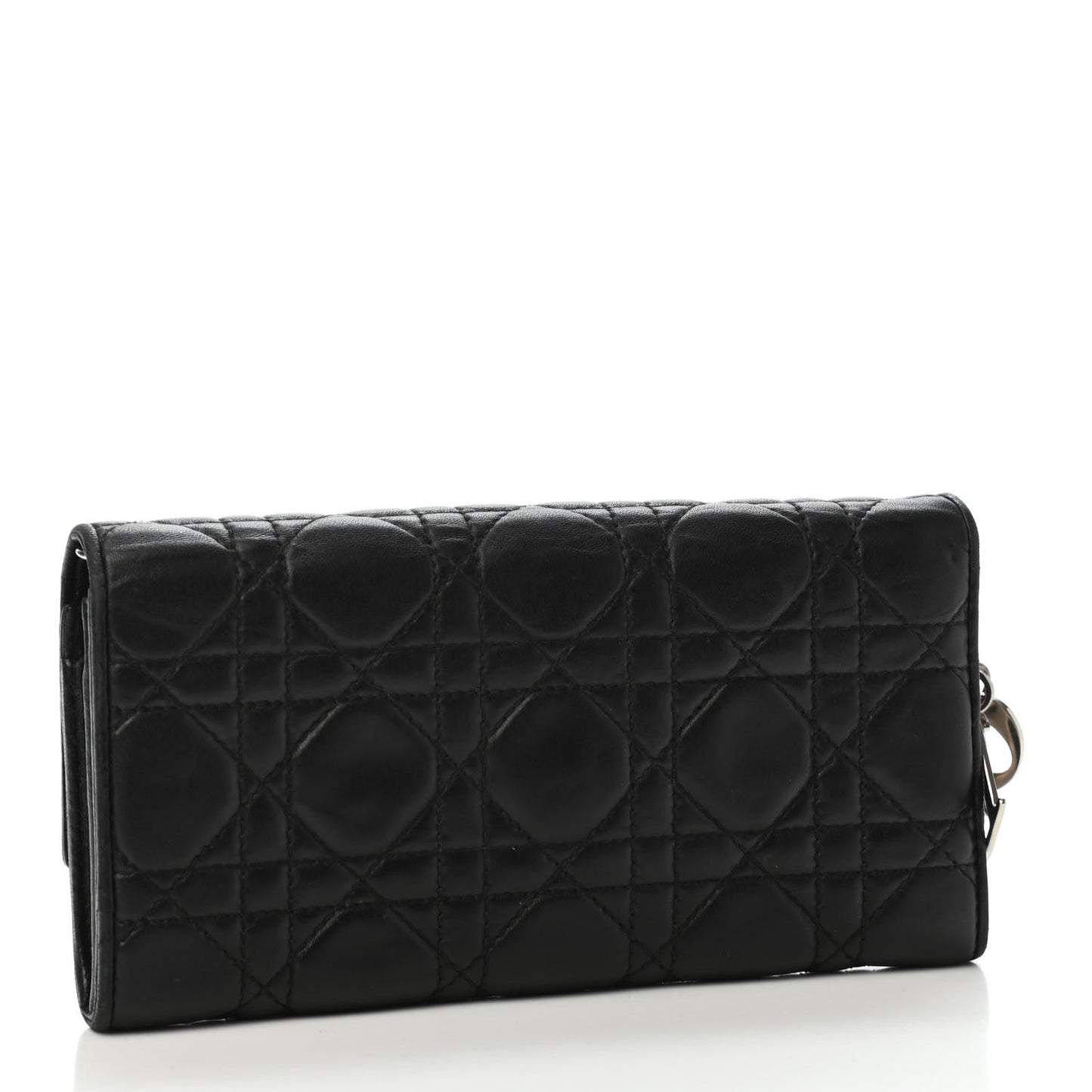 Lambskin Cannage Lady Dior Rendezvous Wallet On Chain Black