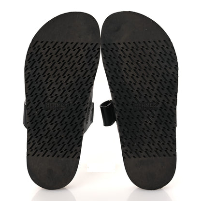 Hermes Calfskin Womens Chypre Sandals 40 Black 7 of 13