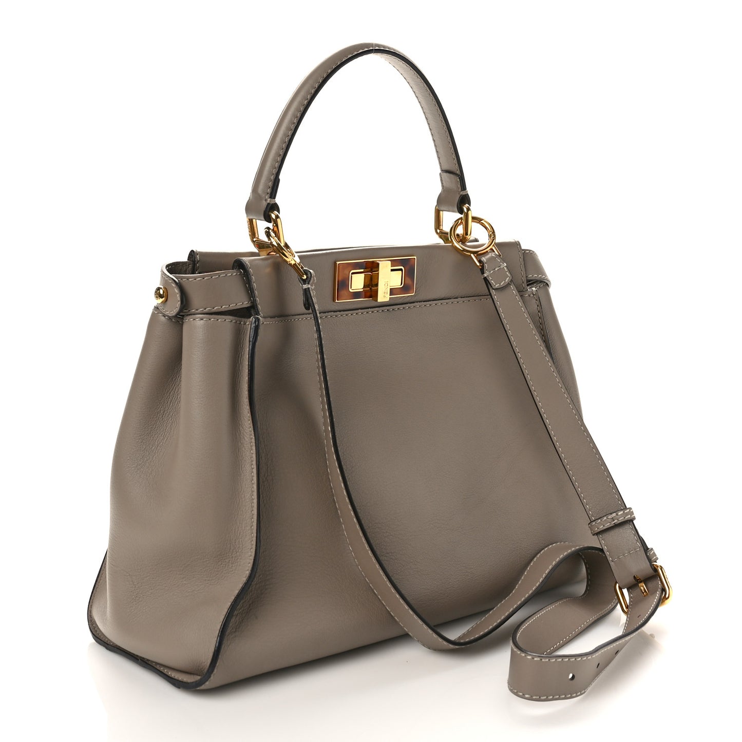 Vitello Seta Plexiglass Tortoise Medium Peekaboo Iconic Satchel Tortora