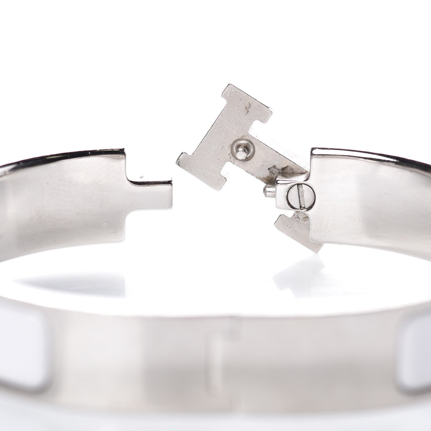 Hermes Enamel Narrow Clic Clac H Bracelet PM White 5 of 5
