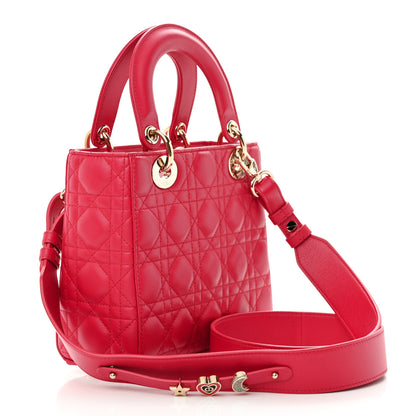 Christian Dior Lambskin Cannage Dioramour Small My ABCDior Lady Dior Fraise 3 of 10