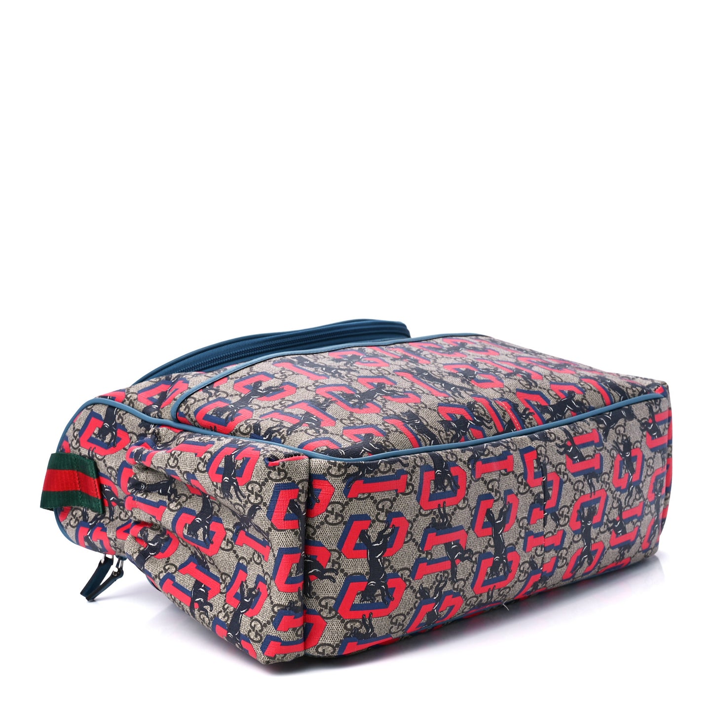 GG Supreme Monogram Gucci Wolf Diaper Bag Beige Red