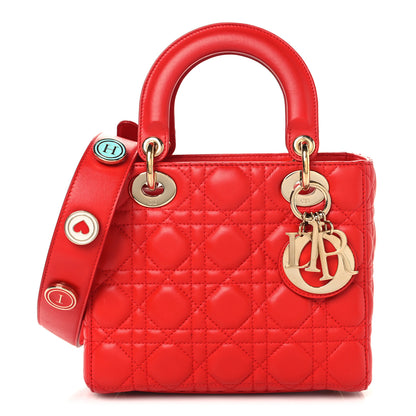 Christian Dior Lambskin Cannage Small My ABCDior Lady Dior Red 1 of 10